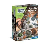 Clementoni - Science Lab Minéraux - Kit fossiles à Creuser, Roches, Jeu Scientifique 6 Ans, paléontologie pour Enfants, minéralogie, Laboratoire en Italien, fabriqué en Italie, Multicolore, 19371
