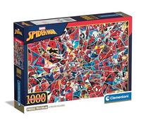 Clementoni - Spiderman Impossible Spiderman-1000 Pièces, Affiche Inclus, Marvel, Superhéros, Puzzle Difficile, Fun pour Adultes, Made in Italy, 39916, Multicolore