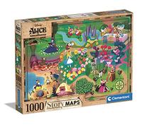 Clementoni Story Maps Alice in Wonderland Adulte 1000 pièces, Personnage Disney, Puzzle Dessin animé-fabriqué en Italie, 39667, Multicolore, Medium