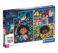 Clementoni- Disney Encanto Supercolor Encanto-3x48 Enfants 5 Ans, Boîte De 3 (48 Pièces), Puzzle Dessin Animé-Fabriqué en Italie, 25286