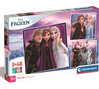 Clementoni Supercolor Disney Frozen Puzzle 3 x 48 pièces - Puzzle pour enfants à partir de 5 ans - Puzzle coloré pour enfants avec une luminosité et une intensité de couleur particulières 25306