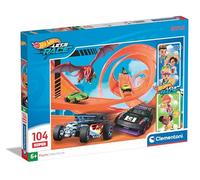 Clementoni Supercolor Hotwheels Puzzle 104 Pièces, Enfants 6 Ans, Puzzle Dessin Animé, Fabriqué en Italie, Multicolore - 25776