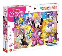 Clementoni | Disney Junior - Puzzle Minnie pour Enfants 4 Ans+ | 60 Pièces Maxi Format 62x42 cm | Jeu Éducatif Motricité Observation | Personnages Minnie et Daisy | Supercolor Puzzle Enfant Recyclé