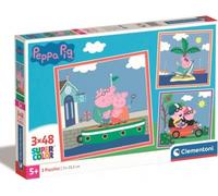 Clementoni Supercolor Peppa Pig Puzzle 3 x 48 pièces - Puzzle pour enfants à partir de 5 ans - Puzzle coloré pour enfants avec une luminosité et une intensité de couleurs particulières 25293