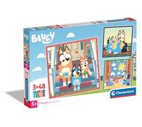 Clementoni | Supercolor Puzzle Bluey pour Enfants 5 Ans+ | 3x48 Pièces | Développement Cognitif et Motricité | Carton Recyclé | Scènes Série Animée | Activité Éducative Ludique | Fabriqué en Italie