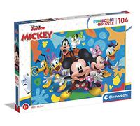Clementoni | SuperColor Puzzle Disney Junior Mickey pour Enfants 6 Ans+ | Puzzle 104 Pièces | Dimensions 48,5 x 33,5 cm | Jeu de Société | Activité Éducative Calme | Éco-Conçu