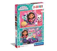 Clementoni - Supercolor Puzzle - Gabby'S Dollhouse - 2x20 Pièces, Puzzle Enfants 3 Ans, Boîte De 2 Puzzles (20 Pièces), Puzzle Dessin Animé