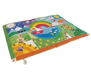 Clementoni - Tapis Matelassé Doux - Baby Friends Soft Playmat - Développement des Premiers Mouvements - Nombreuses Illustrations - Facile à Transporter - 135x90 Cm - pour Enfants Dès 0 Mois