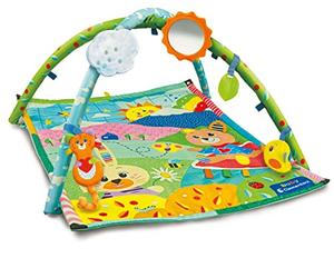 Clementoni - Tapis - Mes Premières Découvertes - Nombreuses Activités Sensorielles - Jouets Suspendus - Tissu Doux et Plastique Souple - 61x82 Cm - pour Enfants Dès 0 Mois