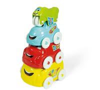 Clementoni - Véhicules d'activités bébé - 10 Mois - Bus, camionnette, Voiture et Moto - à Faire Rouler, à empiler ou à encastrer