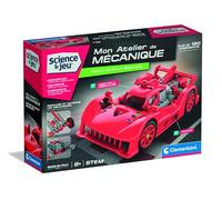 Clementoni | Voiture de Circuit Endurance à Construire pour Enfant 7 Ans + | Mon Atelier de Mécanique | Jouet STEM | Plus de 120 Pièces | Direction à Crémaillère, Pistons Mobiles | Kit Mécanique