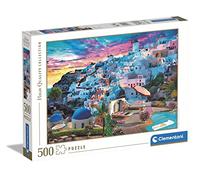 Clementoni - Vue sur la Grèce - Puzzle de 500 Pièces - Jeu de Patience et de Réflexion - Format Paysage - Image Net - Décoration - 49 x 36 Cm - À Partir de 14 Ans