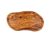 Cleminson Planche à découper en bois d'olivier 45 x 22 cm avec rainure pour jus - Grande taille