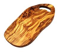 Cleminson Planche à découper en bois d'olivier avec poignée inversée 40 x 20 x 1,8 cm