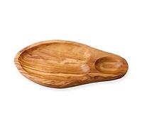 Cleminson Plat à tapas sculpté à la main en bois d'olivier 29 x 15 cm