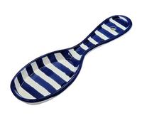 Cleminson Repose-cuillère de cuisine espagnol en céramique - Porte-ustensiles à rayures peint à la main | 27 cm, passe au lave-vaisselle, pour pinces, cuillères en bois, spatules | Porte-sachet de thé