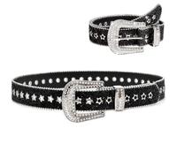 Cleminsta Ceinture en Cuir,Femmes Strass Ceinture Pour Jeans,Y2k Ceinture,Élégante Punk Ceinture,Pour Homme Et Femme,Cowgirl Cowboy,Jean, Pantalon