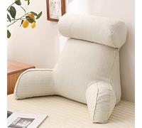 CLEMMO Coussin Lombaire,Coussin de Dossier pour lit,Oreiller de Lecture,avec accoudoirs,avec Oreiller Cervical et Poche,Parfait pour Lire et Regarder la télévision sur Le lit,Le Sol ou Le canapé