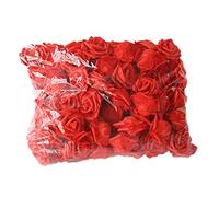 Clenp Fleur Artificielle, 100pcs Fleur Artificielle Belle Couleur Unie PE Mousse De Simulation De Mariage Mousse Rose pour La Fête Rouge 100 pièces