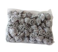 Clenp Fleur Artificielle, 100pcs Fleur Artificielle Belle Couleur Unie PE Mousse De Simulation De Mariage Mousse Rose pour La Fête Grise 100 pièces