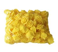 Clenp Fleur Artificielle, 100pcs Fleur Artificielle Belle Couleur Unie PE Mousse De Simulation De Mariage Mousse Rose pour La Fête Jaune 100 pièces