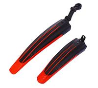 Clenp Garde-Boue De Vélo, 2 Pièces Vélo Vélo Garde-Boue Avant Arrière Ensemble Garde-Boue De Vélo De Route De Montagne Noir + Rouge 29 cm / 54 cm