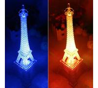 Clenp Lumière de Nuit Mignonne, 1pc Mini 7 Couleurs changeantes Tour Eiffel Lampe de Nuit LED décoration de Chambre à Coucher romatique