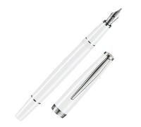 CLEO Classic blanc +++ Stylo-plume cartouche/convertisseur, Plume haute qualité (F) +++ Anneaux et agrafe palladinés +++ HAND MADE IN GERMANY