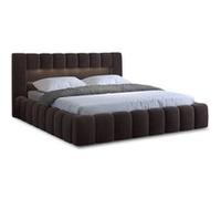 Best mobilier - Lit coffre Cleo 140x200 cm avec LED, sommier inclus, velours