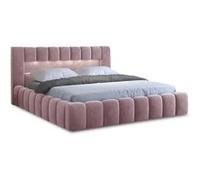 Best mobilier Lit coffre Cleo avec LED 160x200 cm sommier inclus velours Rose