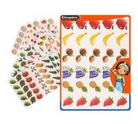 CLÉOPÂTRE 180 Gommettes légumes sur 12 planches A5 Repositionnables et Détourées G