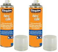 CLEOPATRE - Aero'Colle - Spray de Colle Repositionnable Transparente 250 ml - Tous Supports (Lot de 2)