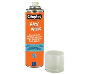 CLEOPATRE - Aéro'Vernis - Aérosol de Vernis Brillant - Spray transparent 250 ml - Tous Supports - Idéal Loisirs Créatifs