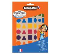 CLEOPATRE Blister de 144 gommettes géométriques taille 30 mm avec 8 couleurs et 6 formes différentes