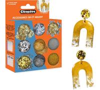 Cléopâtre Boite De 9 Pots D'accessoires Résine - Thème Or Et Argent