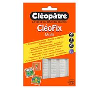 CLÉOPÂTRE - CléoFix - Pack de 72 Pastilles Adhésives Prédécoupées Repositionnables Blanches - Pâte A Fixer - Réutilisable - Rentrée Des Classes