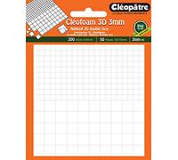 Cléopâtre - Cléofoam 3D carrés Mousse adhésifs Double Face en 3mm d'épaisseur