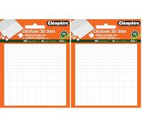 Cléopâtre - Cléofoam 3D carrés Mousse adhésifs Double Face en 3mm d'épaisseur (Lot de 2)