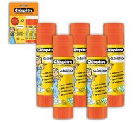 CLEOPATRE Cléopâtre-BL5BA8-CléoStick-Blister Colle Transparente de 8 g, Lot de 5 bâtons de 8g.