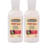 Cléopâtre Cléopâtre-TEX2-100 Forte et définitive pour Textile Tissu, Transparent, colle liquide, (Lot de 2)