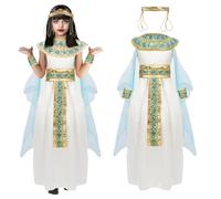 Cléopâtre - Costume pour fille - Robe de reine égyptienne - Déesse Cléopâtre - Princesse - Cosplay - Carnaval, Halloween (bleu, taille M)