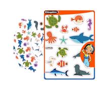 CLEOPATRE - Gommettes animaux de la mer - Paquet de 32 feuilles (480 stickers), Multi Couleurs