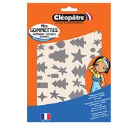 CLEOPATRE - Gommettes Autocollantes Décorations de Noël - Or/Argent - Paquet de 4 feuilles (176 stickers)