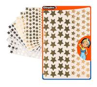 CLEOPATRE - Gommettes Autocollantes Etoiles- 2 couleurs - Paquet de 8 feuilles (672 stickers)