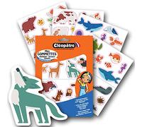CLEOPATRE - Gommettes Autocollantes MAXI Animaux - multi couleurs - Paquet de 4 feuilles (60 stickers)