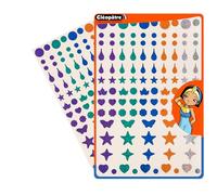 CLEOPATRE - Gommettes Autocollantes Multiformes Holographiques- 13 formes - 5 couleurs - Paquet de 2 feuilles (230 stickers)