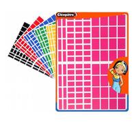 CLEOPATRE - Gommettes Autocollantes Rectangles - 6 couleurs - Paquet de 18 feuilles (1738 stickers)