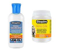 Cléopâtre - LCC3-100X - Vernis glassificateur - Flacon 100 g & LCC1-250 - Vernis Colle brillant - Pot 250 g