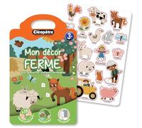 CLEOPATRE - Livre Gommettes Réutilisables Animaux Sauvages - Activité Créative et Éducative Enfants - 19 Gommettes Lavables et Décor Pliable