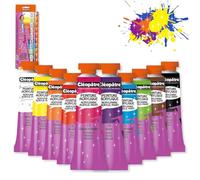 CLEOPATRE - Lot de 10 Tubes de Peinture Acrylique 10ml - Couleurs Vives et Brillantes, Tous Support - Fournitures Scolaires Loisirs Créatifs Enfant Adulte